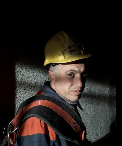 Team member in blue helmet